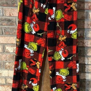 Dr. Seuss Grinch Fleece Pajama Pants - Green and Red